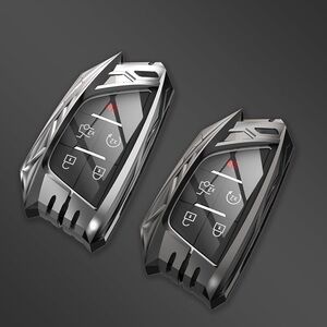 Gun Color Cadillac Key Fob Cover/Keychain 2020-23 Escalade ESV/CT4/CT6/CTS/XT6